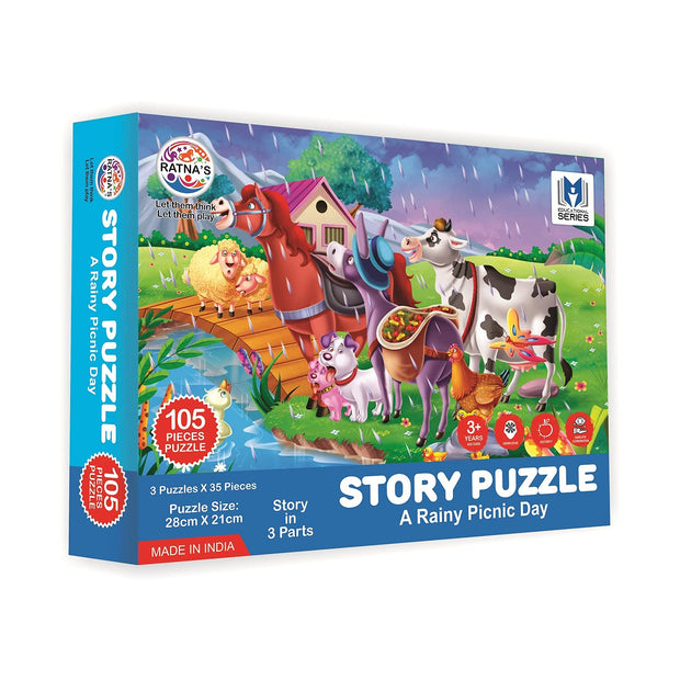 Ratna's Story Puzzle a Rainy Picnic Day