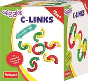 Giggles - C Links, Multicolour Interlocking Educational Blocks, Improves creativity and Construction blocks for kids, 6 months & above, Infant and Preschool Toys