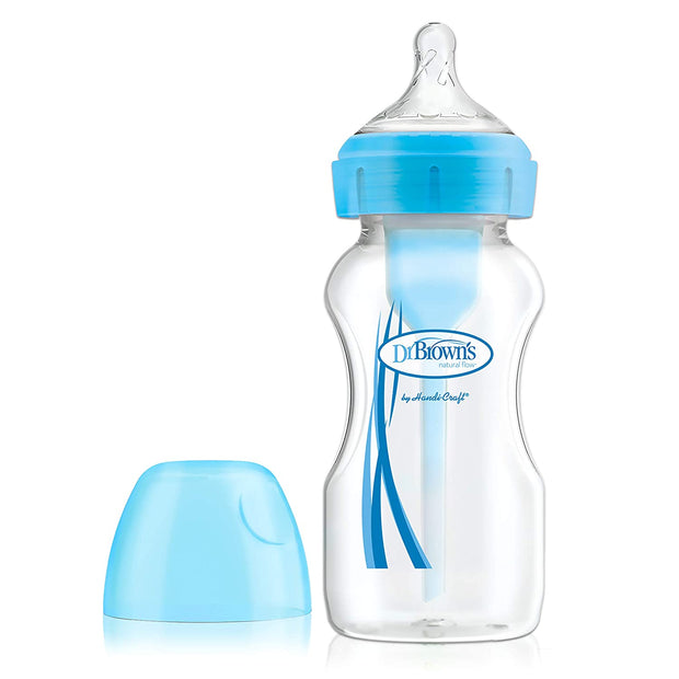 Dr. Brown's Natural Flow Options Wide Neck Baby Bottle (270 Ml, Blue)