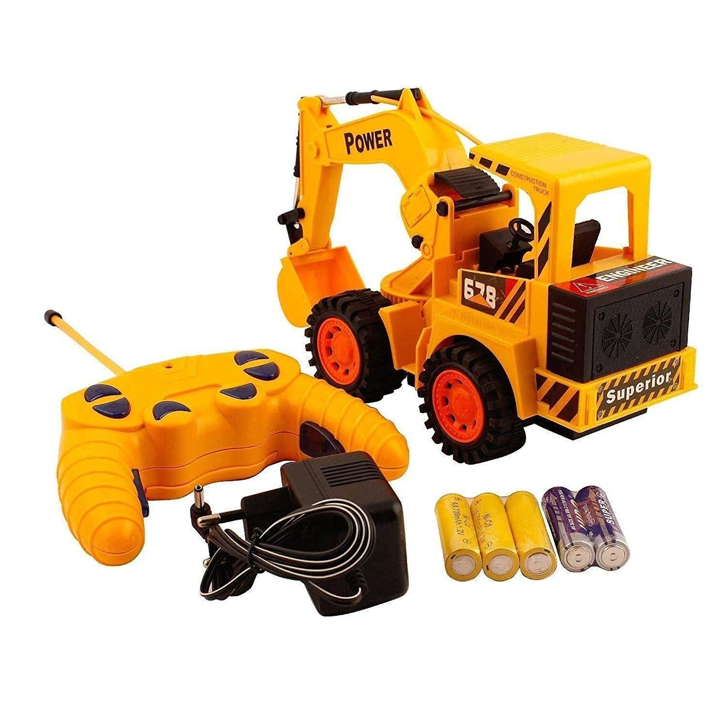 SR Enterprise Yellow JCB Cheetah Remote Control and LED Flash Lights JCB Plastic Truck Kids Toys Set (Yellow)