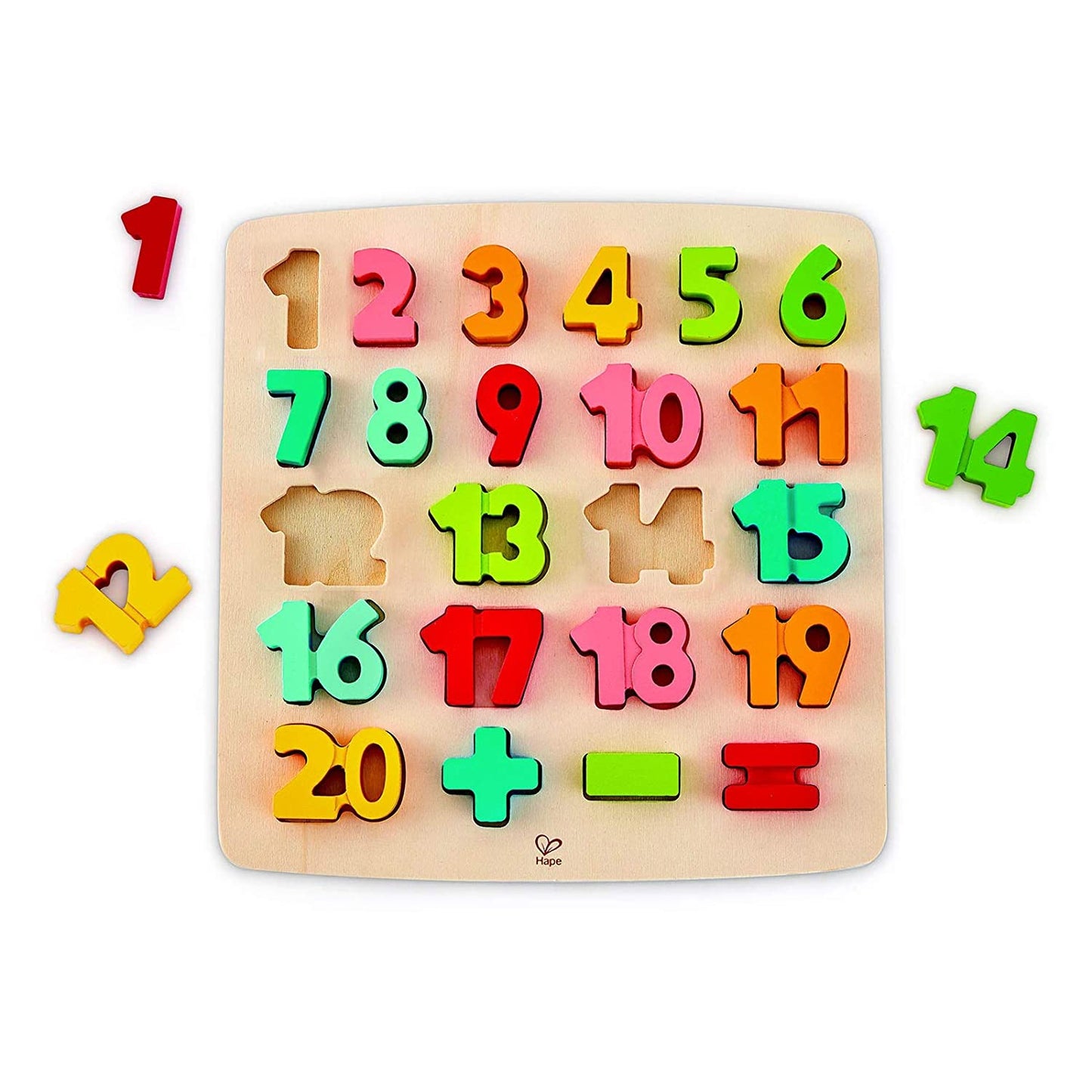 Hape - E1550 Chunky Number Puzzle Game (10 Piece) 5 inch x 2 inch