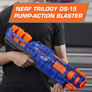 Nerf Trilogy DS-15 N-Strike Elite Toy Blaster with 15 Foam Darts, 5 Shells (Multicolour)