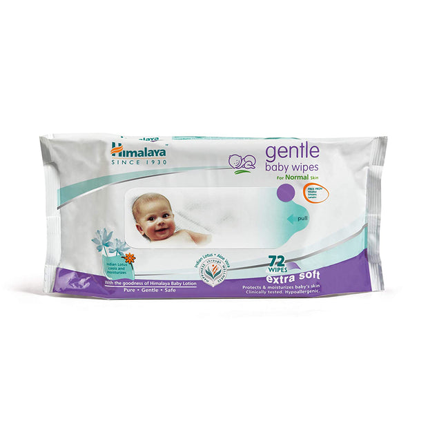 Himalaya Gentle Baby Wipes - 72 Pieces (Pack of 2) & Himalaya Gentle Baby Wipes, 72 Wipes