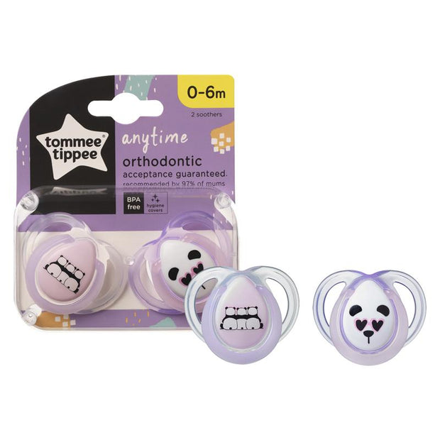 Tommee Tippee Closer To Nature Any Time Soothers 0-6 Months 2 Pack