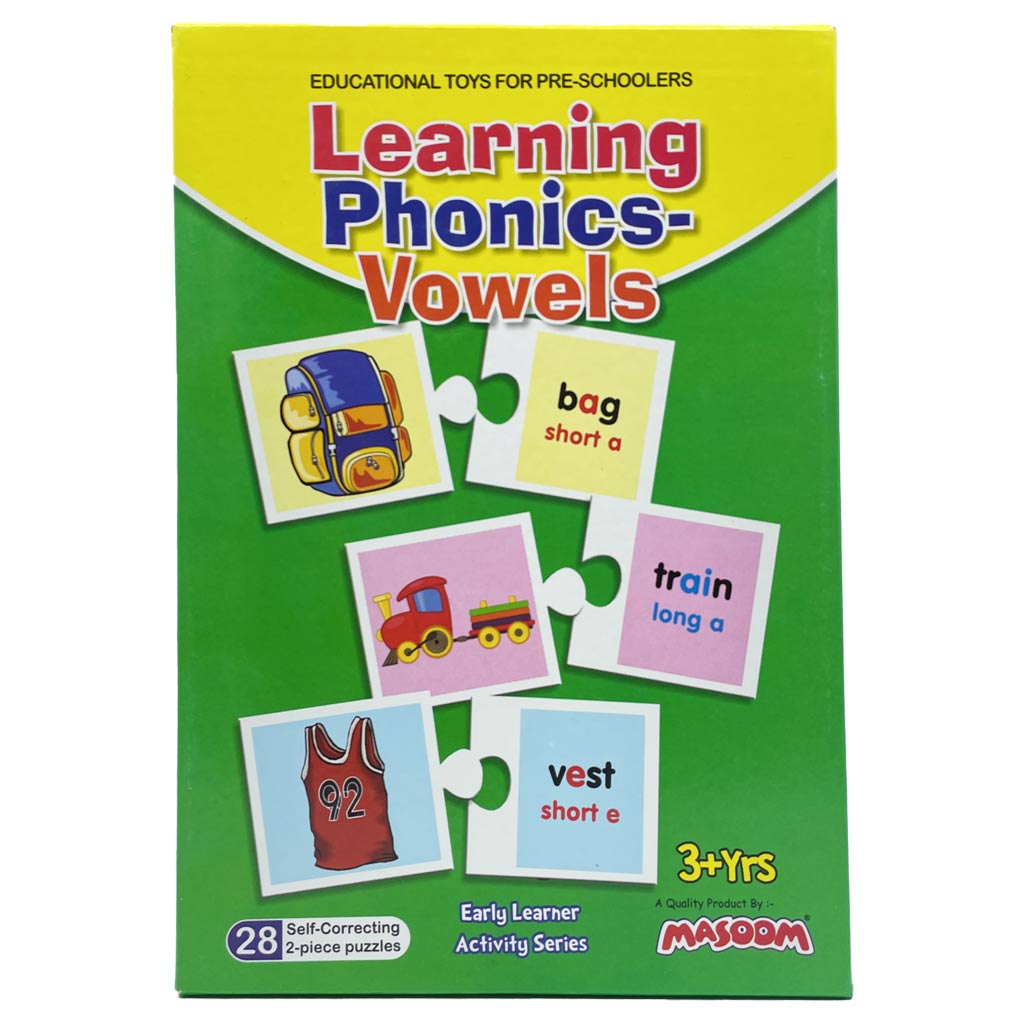 Learning Phonics-Vowels | Self Correcting 2-Piece Puzzle