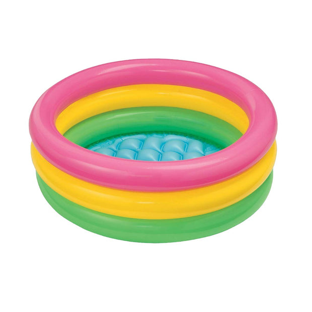 Intex 3KB Kid's Inflatable Baby Bath Tub Pool, 2ft, 3-4 years (Multicolour)