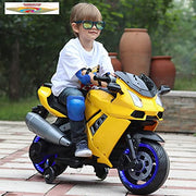Sports Ride on Battery Bike for Kids, 1 to 6 Years, Yellow