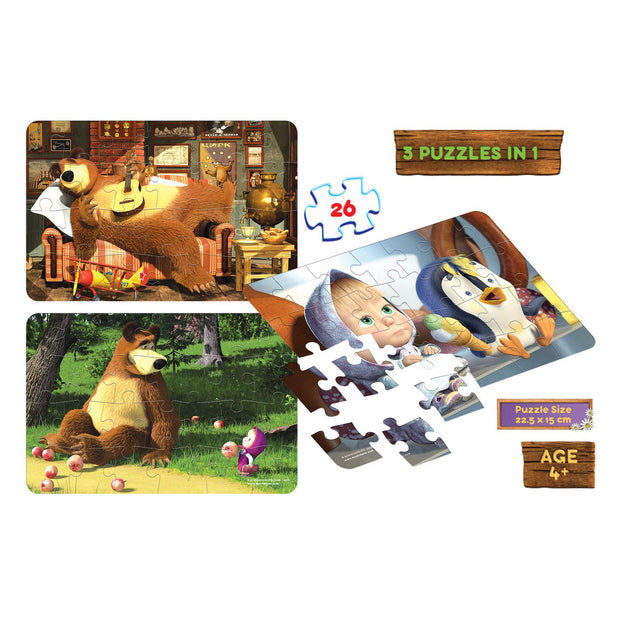 Frank Masha and the Bear 3 in 1 Puzzle