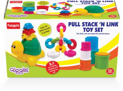 Funskool-Giggles Pull Stack N Link Toy Set  (Multicolor)