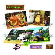 Frank Masha And The Bear 4 In 1 Puzzle For 3 Year Old Kids And Above