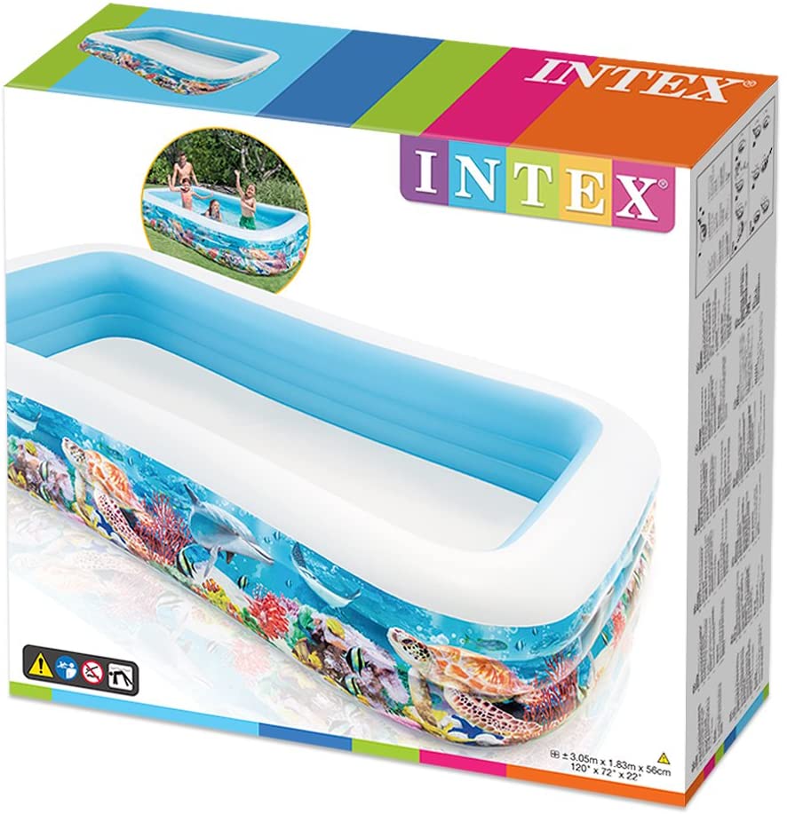 Intex Inflatable Pool, 305 x 183 x 56 cm, 999 L, Tropical Design (58485np)