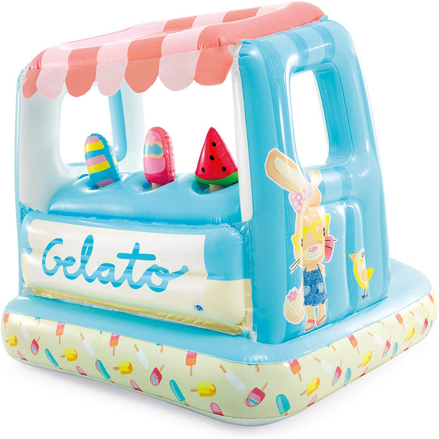 Intex Ice Cream Stand Inflatable Playhouse and Pool, for Ages 2-6, Multi, Model Number: 48672EP