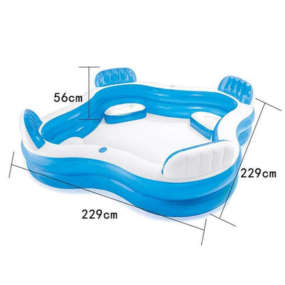 N/I Swimming Pool,Inflatable Swimming Pool, Blow Up Pool Family Lounge Inflatable Pool for Children Adults,Blue Easy Set Swimming Pool