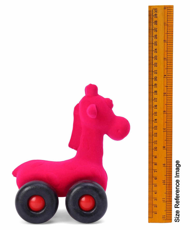 Rubbabu Pull Along Giraffe Toy - Dark Pink