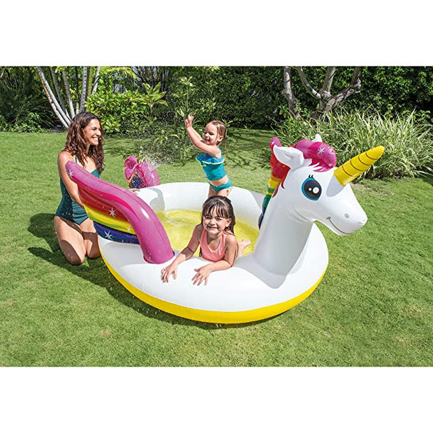 Intex Mystic Unicorn Inflatable Spray Pool, 107" X 76" X 41", for Ages 2+