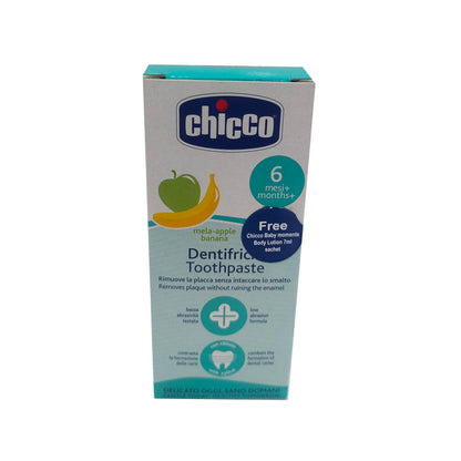 Chicco Dentifricio Toothpaste Apple and Banana Flavour 6M+