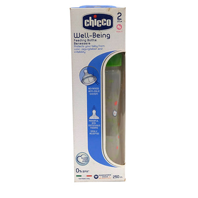 Chicco 250ml WellBeing Polypropylene Bottle (Green)
