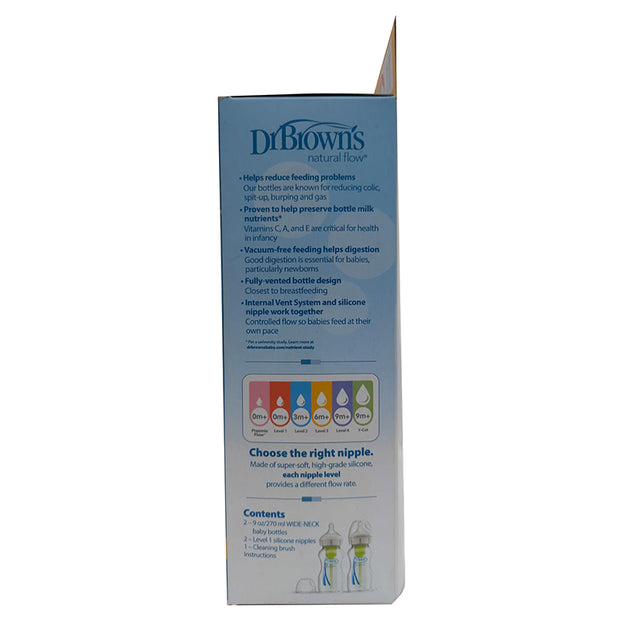 Dr. Brown's Natural Flow Options Wide Neck Baby Bottle (150 Ml, Pack of 2, GREEN)
